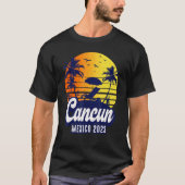 Cancun 2023 Mexico Sunset Beach Retro T-Shirt (Vorderseite)