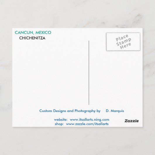 CANCUN #4 POSTCARD POSTKARTE (Rückseite)