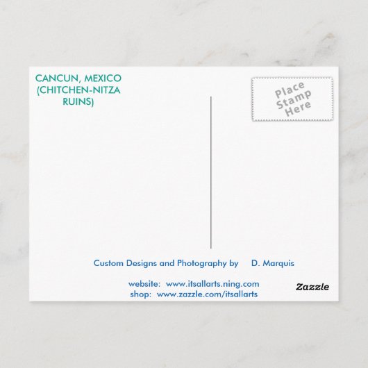 CANCUN #7 POSTCARD POSTKARTE (Rückseite)