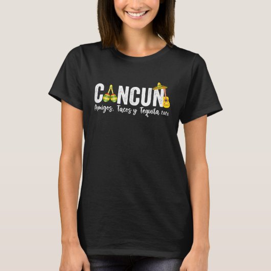 Cancun Amigos Tacos y Tequila 2021 Matchig Group T-Shirt (Vorderseite)
