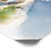 Cancun Aquarell Fotodruck (Ecke)