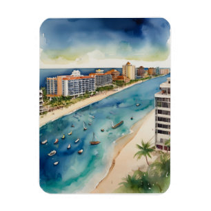 Cancun Aquarell Magnet