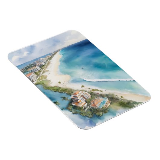 Cancun Aquarell Magnet (Rechte Seite)
