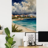 Cancun Aquarell Poster (Heimbüro)
