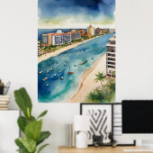 Cancun Aquarell Poster (Heimbüro)