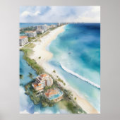 Cancun Aquarell Poster (Vorne)