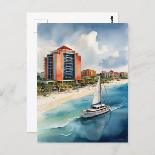 Cancun Aquarell Postkarte