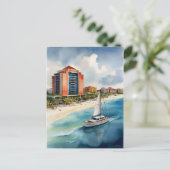 Cancun Aquarell Postkarte (Stehend Vorderseite)