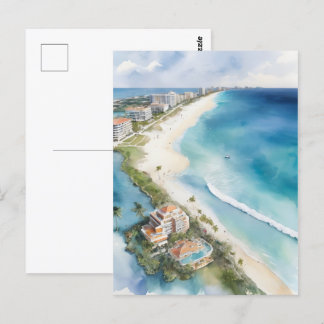 Cancun Aquarell Postkarte