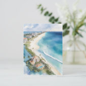 Cancun Aquarell Postkarte (Stehend Vorderseite)