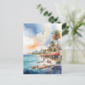 Cancun Aquarell Postkarte (Stehend Vorderseite)