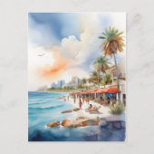 Cancun Aquarell Postkarte (Vorderseite)