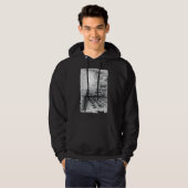 Cancun Beach bewölkt schwarz-weiß Hoodie (Vorne ganz)