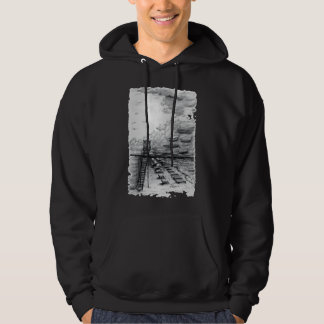 Cancun Beach bewölkt schwarz-weiß Hoodie