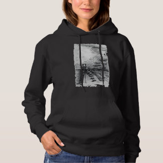 Cancun Beach bewölkt schwarz-weiß Hoodie