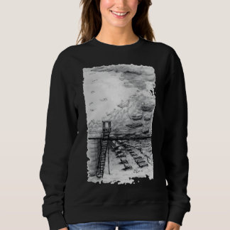 Cancun Beach bewölkt schwarz-weiß Sweatshirt