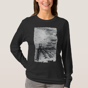 Cancun Beach bewölkt schwarz-weiß T-Shirt