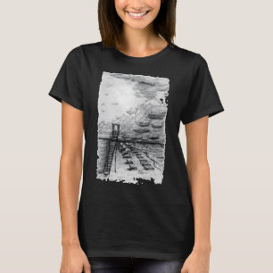 Cancun Beach bewölkt schwarz-weiß T-Shirt