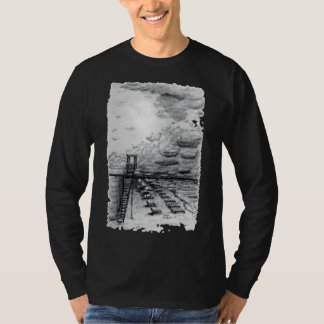 Cancun Beach bewölkt schwarz-weiß T-Shirt