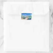 Cancun Beach farbenfroh und frisch Runder Aufkleber (Tasche)