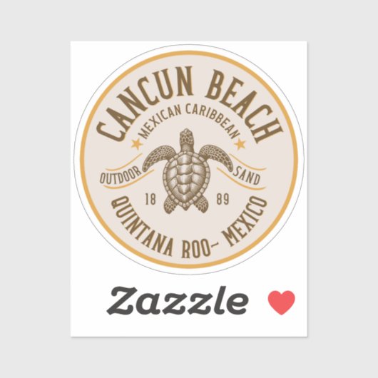 Cancun Beach Mexico | Paradise Beach Aufkleber (Blatt)