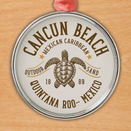 Cancun Beach Mexico | Paradise Mexican Caribbean Ornament Aus Metall
