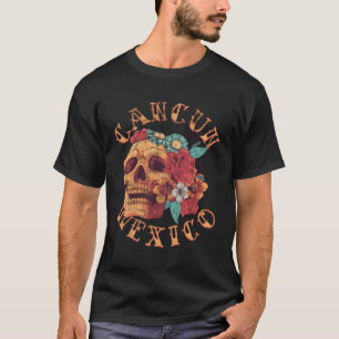 Cancun Beach Mexico Tattoo Tinte Skull T-Shirt
