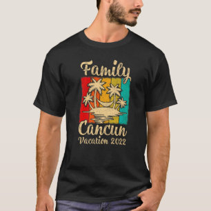 Cancun Beach Mexico Vintag Palm Tree Family Vacat T-Shirt