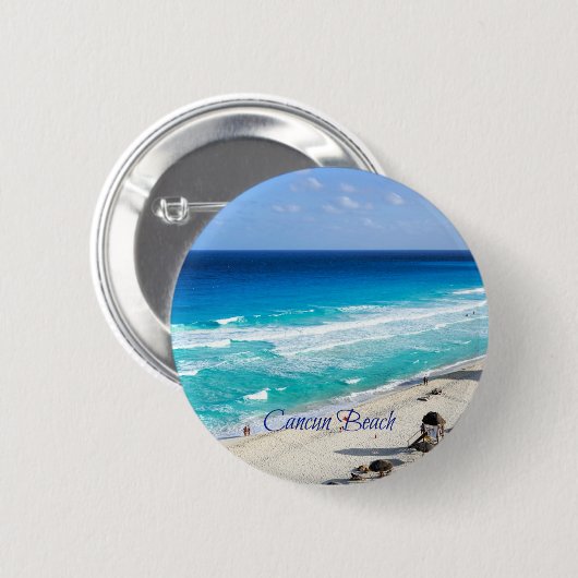 Cancun Beach, Mexiko Button (Vorne & Hinten)