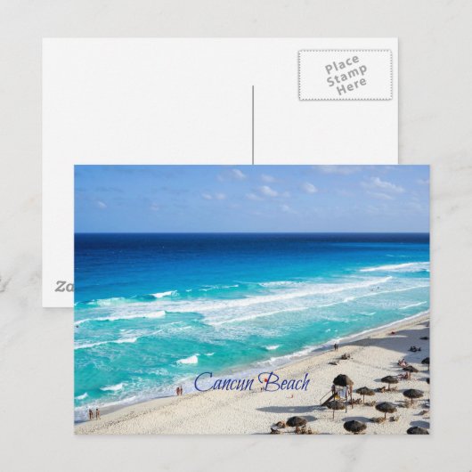 Cancun Beach, Mexiko Postkarte (Vorne/Hinten)