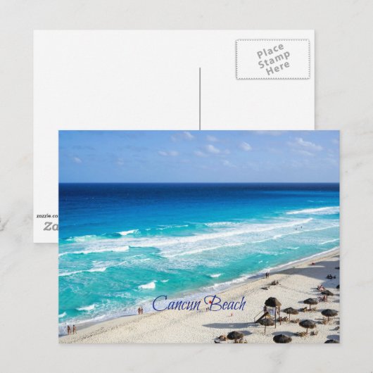Cancun Beach, Mexiko Postkarte (Vorne/Hinten)