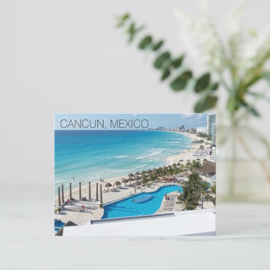 Cancun Beach Resort Mexiko Urlaub Postkarte (Stehend Vorderseite)