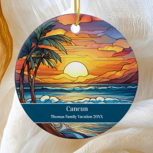 Cancun Beach Vacation Keramik Ornament
