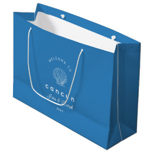 Cancun Blue Zielort Hochzeit Willkommens-Tasche Große Geschenktüte