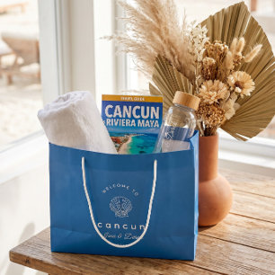Cancun Blue Zielort Hochzeit Willkommens-Tasche Große Geschenktüte