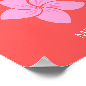 Cancun, Cancun Travel Art, Preppy, Pink, Red Poster (Ecke)