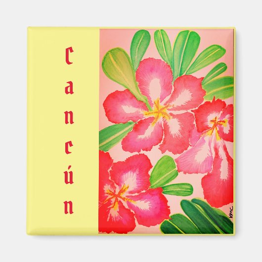 Cancún Desert Rose Souvenir Magnet (Vorne)