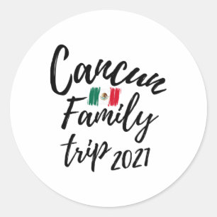 Cancun Familienreise Mexiko Urlaub Design Runder Aufkleber