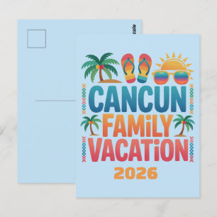 Cancun Familienurlaub Mexiko Strandtrip Postkarte