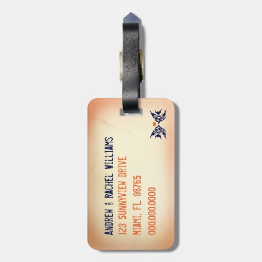 CANCUN-Gepäckmarke Gepäckanhänger (Rückseite vertikal)