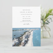 Cancun Hochzeit in Urlaubsort Einladung (Stehend Vorderseite)