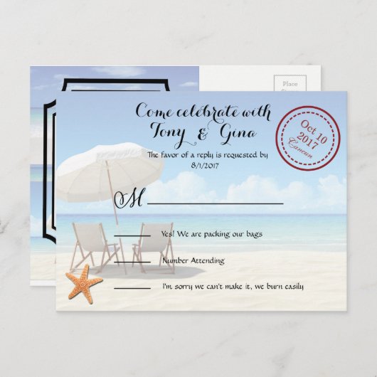 Cancun Hochzeit in Urlaubsort UAWG Postkarte (Vorne/Hinten)