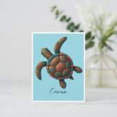 Cancun Mayan Design Meeresschildkröte Postkarte (Stehend Vorderseite)