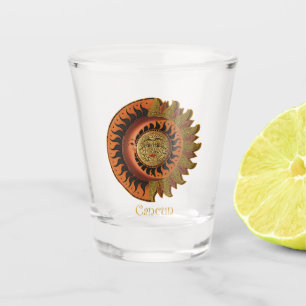 Cancun Mayan Moon und Sun Clock Schnapsglas