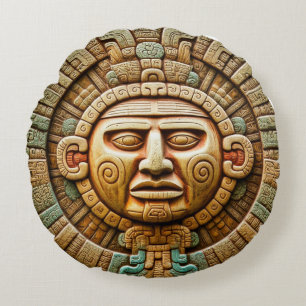 Cancun Mayan Sun God Mexico Reisen Rundes Kissen