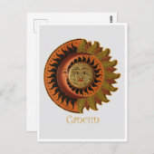 Cancun Mayan Sun und Moon Symbol Postkarte (Vorne/Hinten)