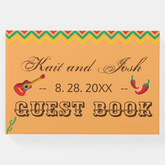 Cancun Mexican Fiesta Wedding Guest Book Gästebuch (Vorderseite)