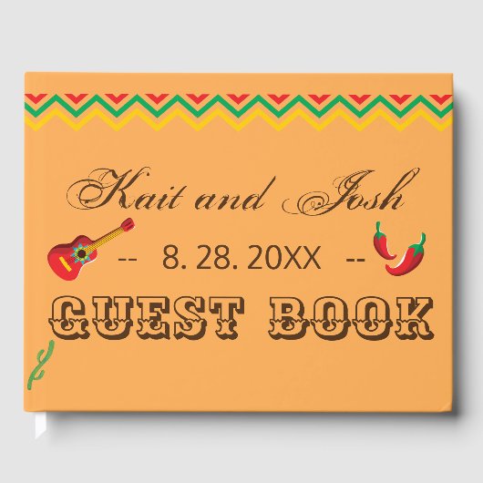 Cancun Mexican Fiesta Wedding Guest Book Gästebuch (Vorderseite)