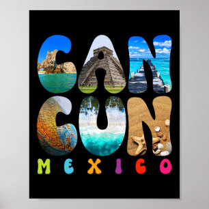 Cancun Mexico 2025 Ferien Beach Matching Family Poster