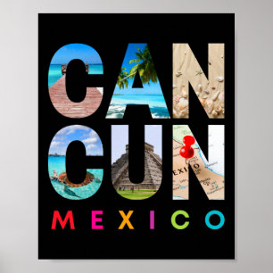 Cancun Mexico 2025 Ferien Beach Matching Family Poster